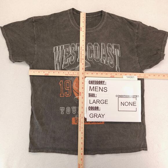 PacSun Casual Crew Neck Short Sleeve Striped T Shirt Mens Size Large L Gray - Picture 5 of 9